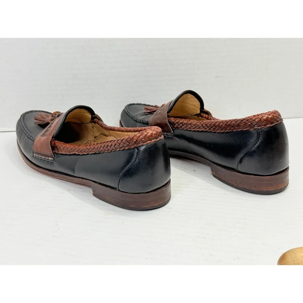 Allen Edmonds Maxfield Tassel Loafers Black Brown Leather Men's US 10 B